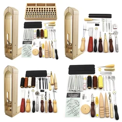 QJH Kit di strumenti artigianali in pelle professionale cucitura a mano cucitura Punch intaglio lavoro Set di sella accessori Set di strumenti fai da te