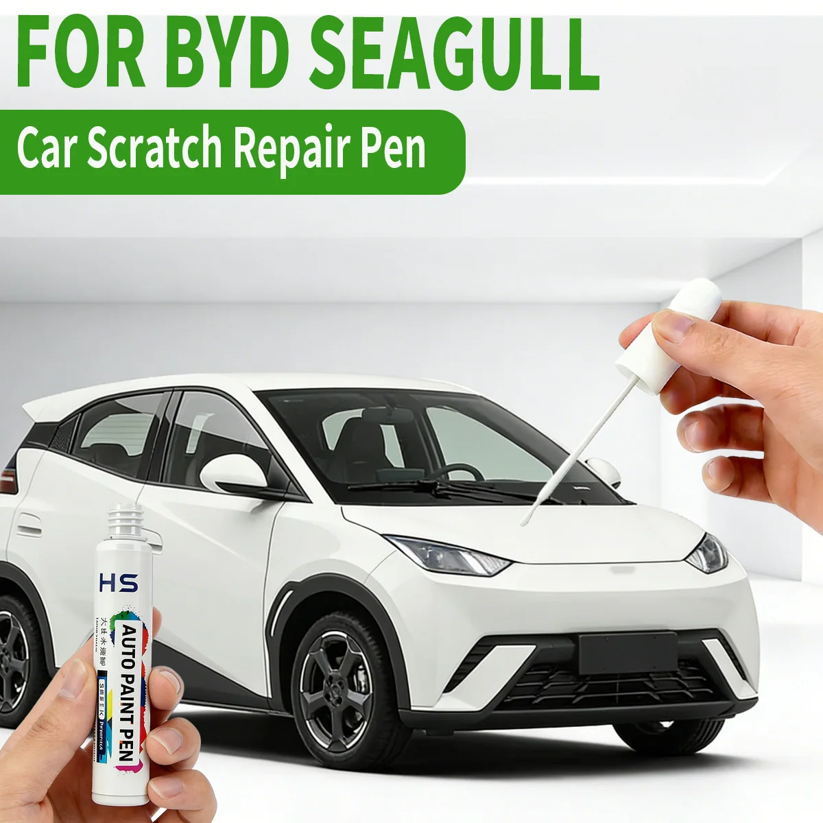 Lápiz Reparador de Pintura para Coche BYD Seagull 2023 2024 2025 - Accesorios para Reparación de Arañazos en la Pintura (Azul LAT, Negro LAB, Verde LAH, Rosa RA6)