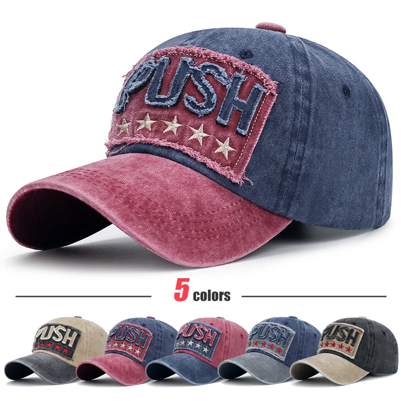 Letters Embroidered Washed Style Men Women Cotton Adjustable Baseball Cap New Fashion Classic Unisex Outdoor Casual Sport Hat