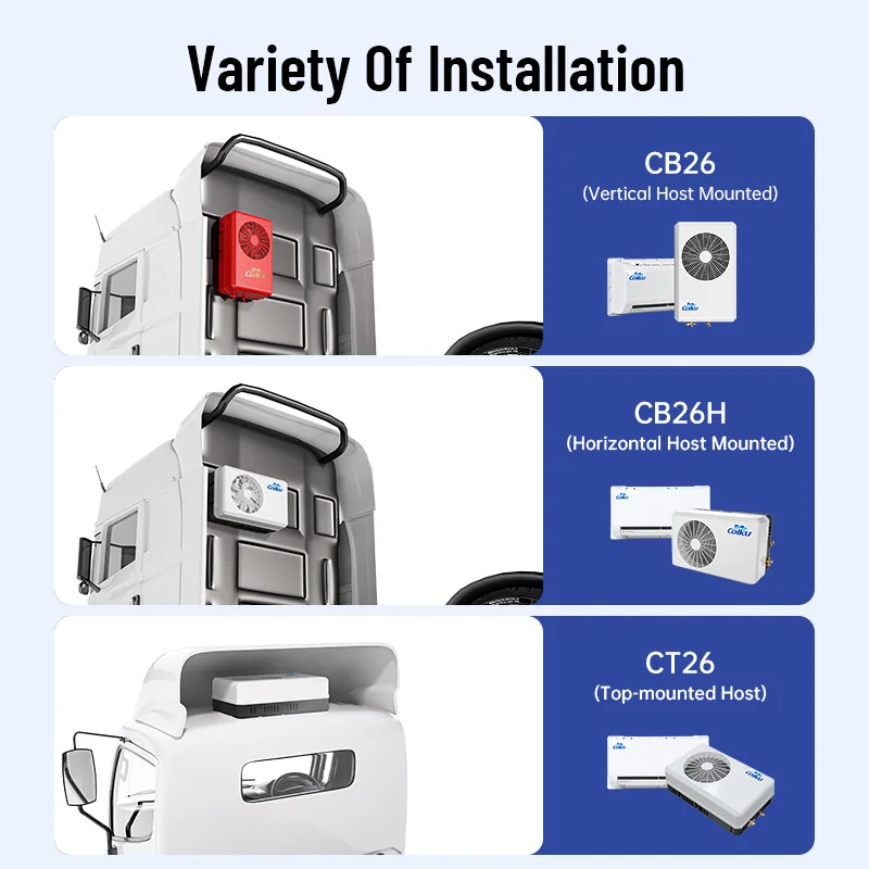 2000W Compact Split Type Dc 24V Truck Air Conditioner COP 3.0 Energy Efficient Air Conditioning For Truck