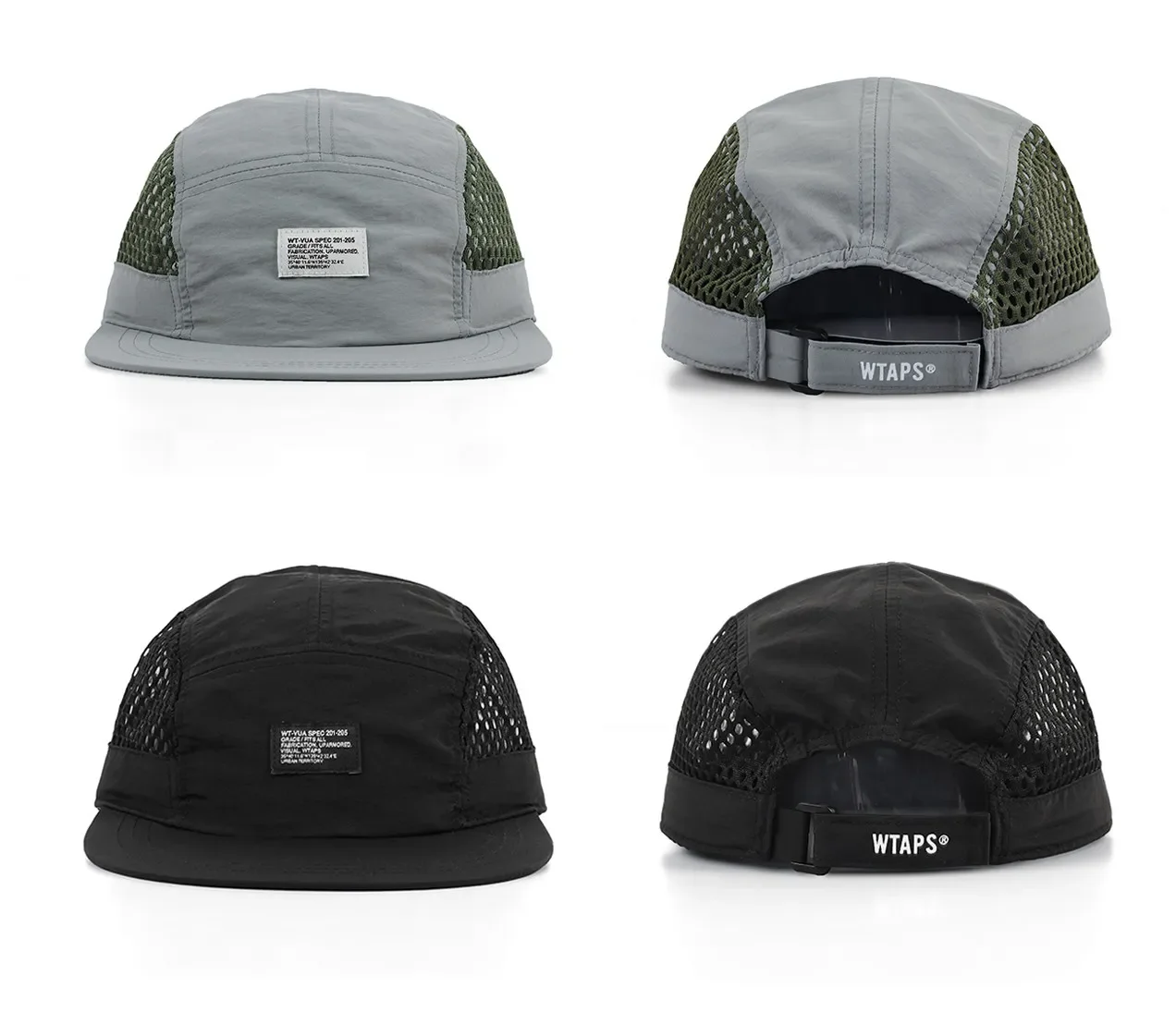 WTAPS Printed Mesh Baseball Cap Men Women Adjustable Five Panel Hat Breathable Sun Protection Large Head Casual Sports Cap