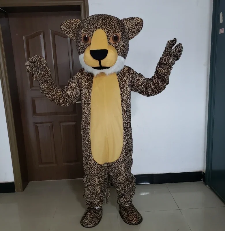 سنو ليوبارد براون النمر زي التميمة مجموعة كاملة الحيوان تأثيري الزي لجميع القديسين كرنفال الدعائم الطرف والاكسسوارات