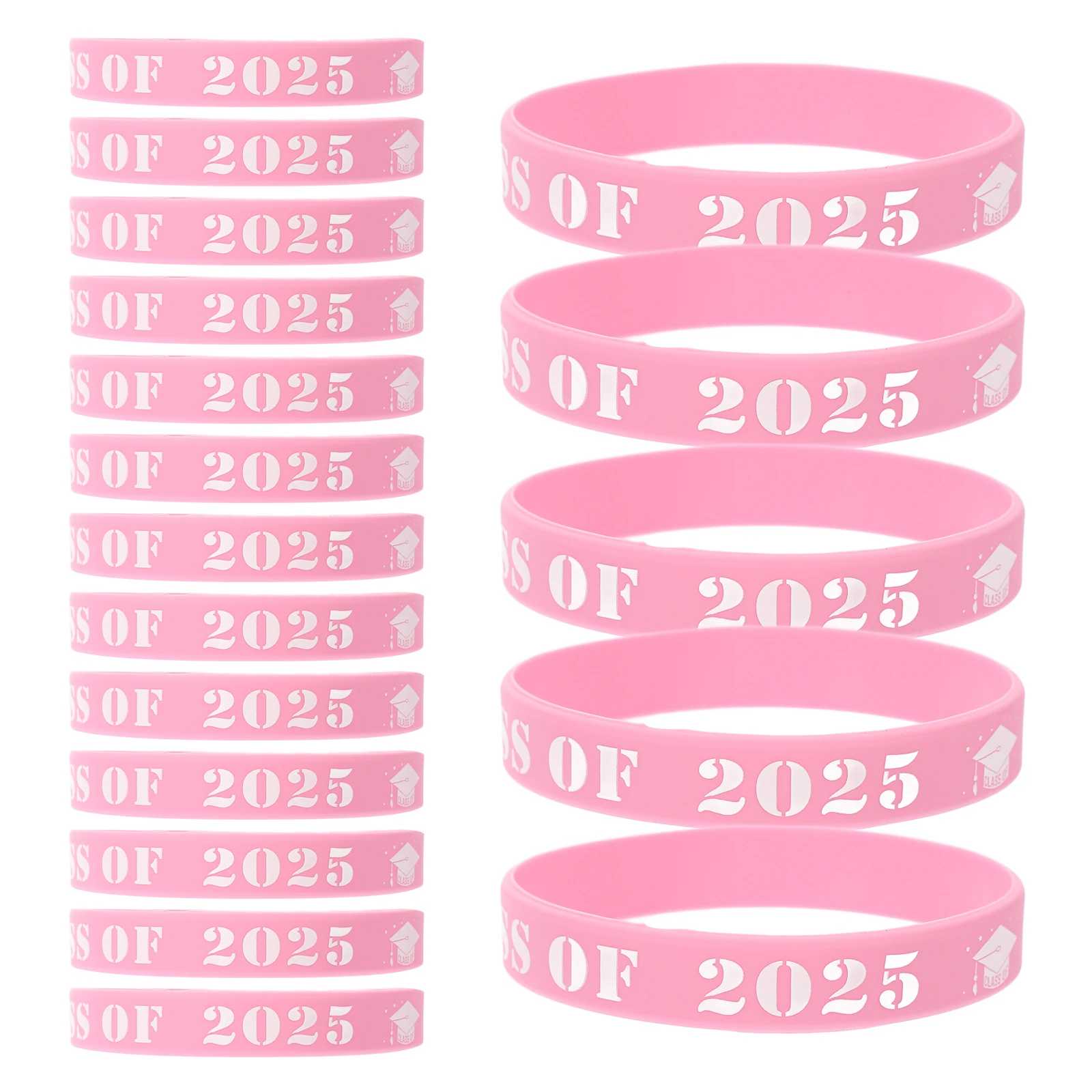 

25pcs Silicone Bracelets Wristbands School Supplies Durable Stretchy Keepsake Decorative Silicone Wristband Souvenirs