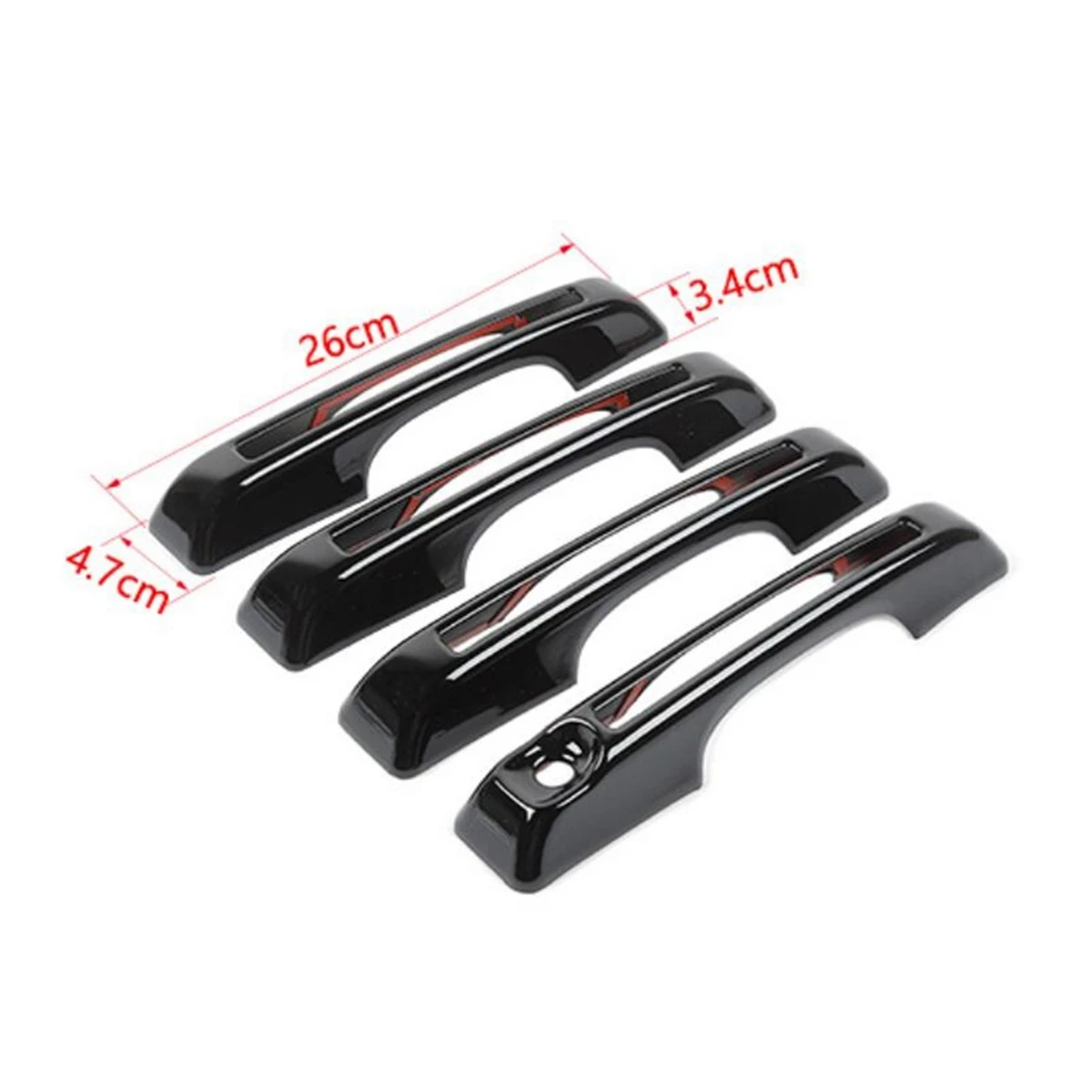 Car Outer Door Handle Cover Trim Decoration Sticker ABS for Ford Bronco 2021 Accessories (Black)