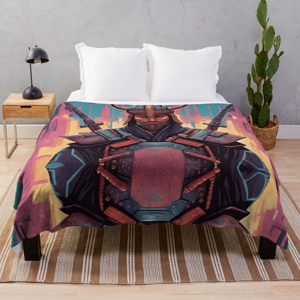 

Samurai Cyber - Punk Saga Throw Blanket Warm Shaggy Blankets