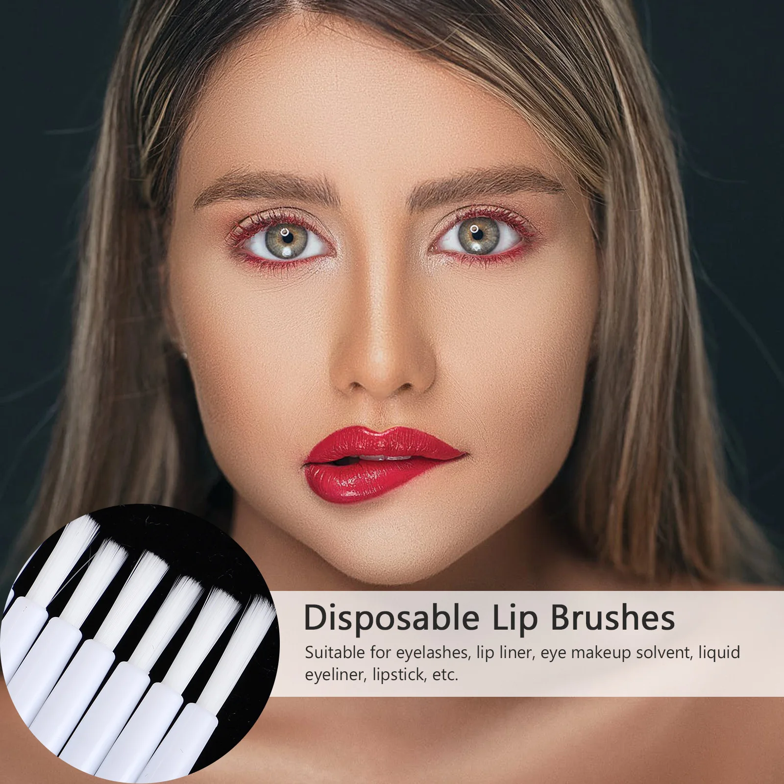 مجموعة أدوات توزيع ملمع الشفاه مكونة من 100 قطعة من فرشاة الشفاه المصنوعة من النايلون لسهولة الاستخدام وملحقات المكياج ذات اللمسة النهائية السلسة أثناء التنقل #4