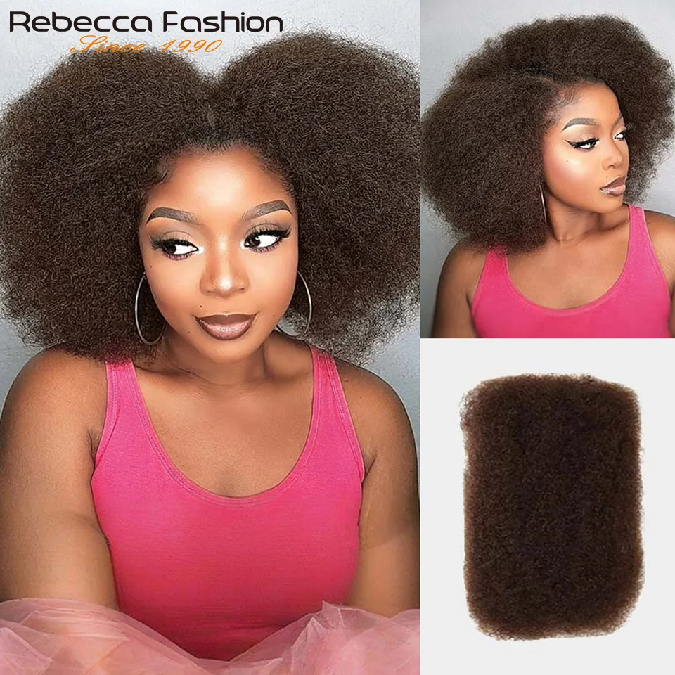 Highlight Afro Kinky Bulk Hair No Attachment Rebecca Afro Curly Bulk Human Hair Virgin Remy Dreadlock 50G/Pack Highlight Braids image 3