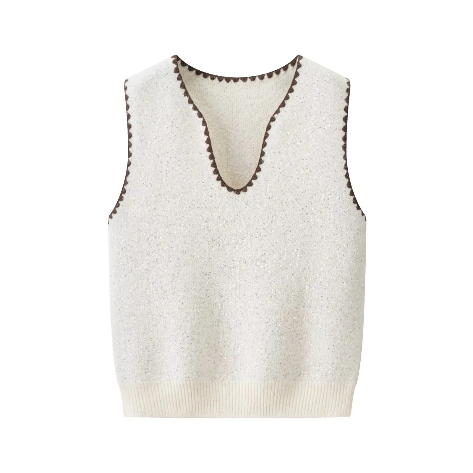 Ceco de Punto para Mujer, Nuevo Estilo Otoñal, Diseño Versátil, Estilo Casual para el Trabajo, Cuello Redondo, Blusa de Fi...