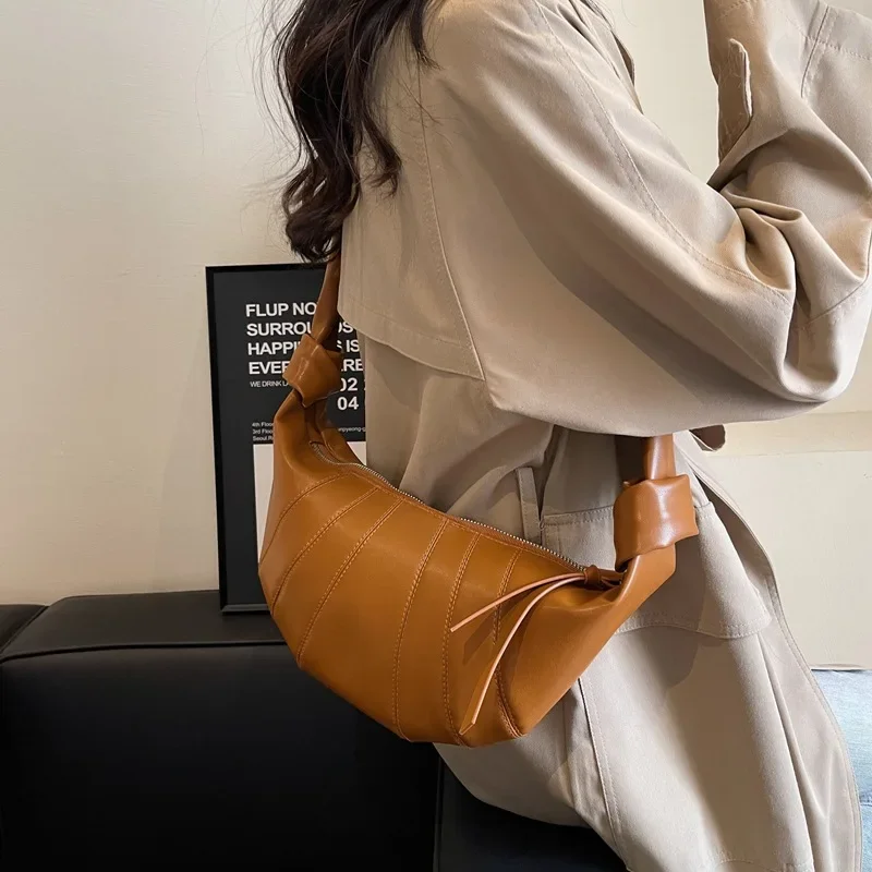 New Solid Color Splicing Women Messenger Bag Hobos Bags Fashion Young Ladies' Crossbody Bag Portable Multifunctional Shopping