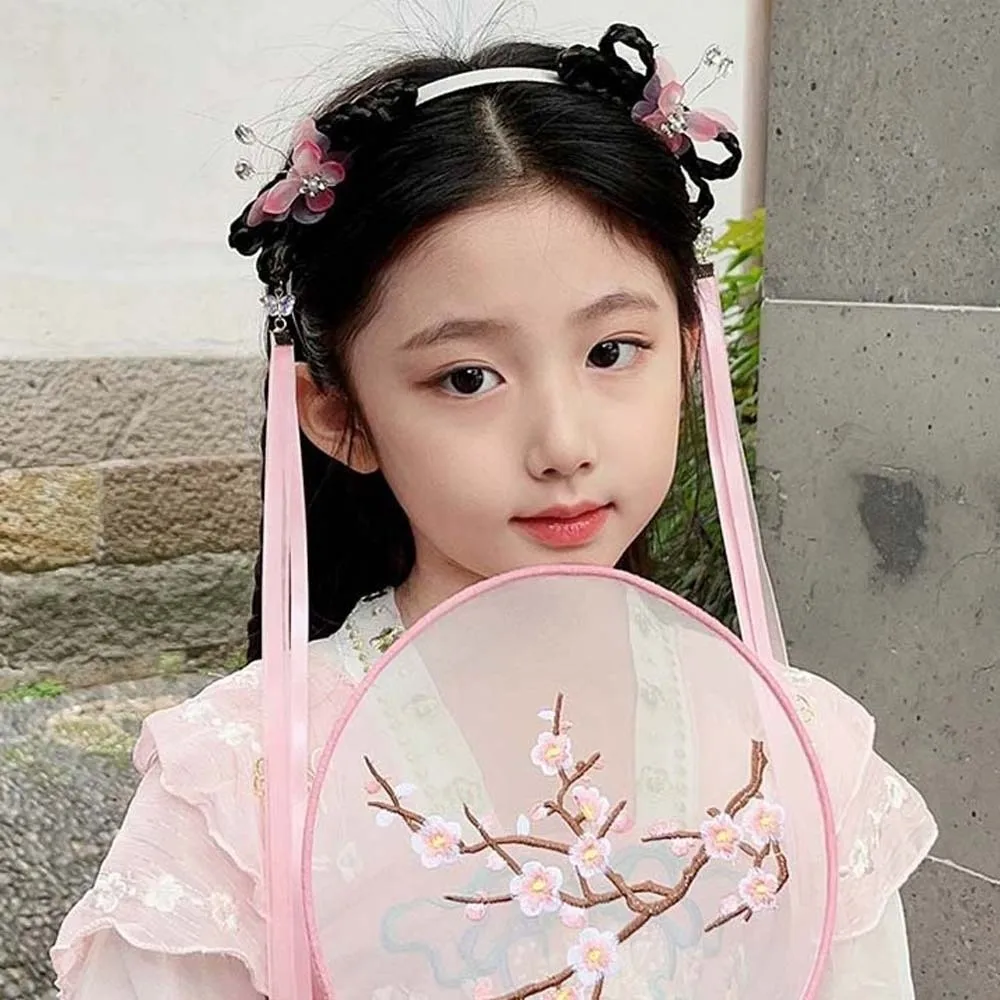 

Лента-бабочка в китайском стиле, повязка на голову с кисточкой, изысканная вышивка, парики, плетеный обруч для волос, бусины с заколками для волос