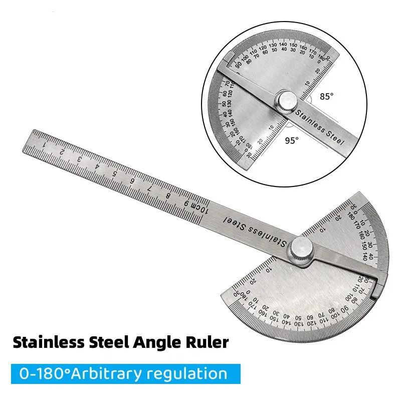 Регулируемый угломер из нержавеющей стали, 180 градусов