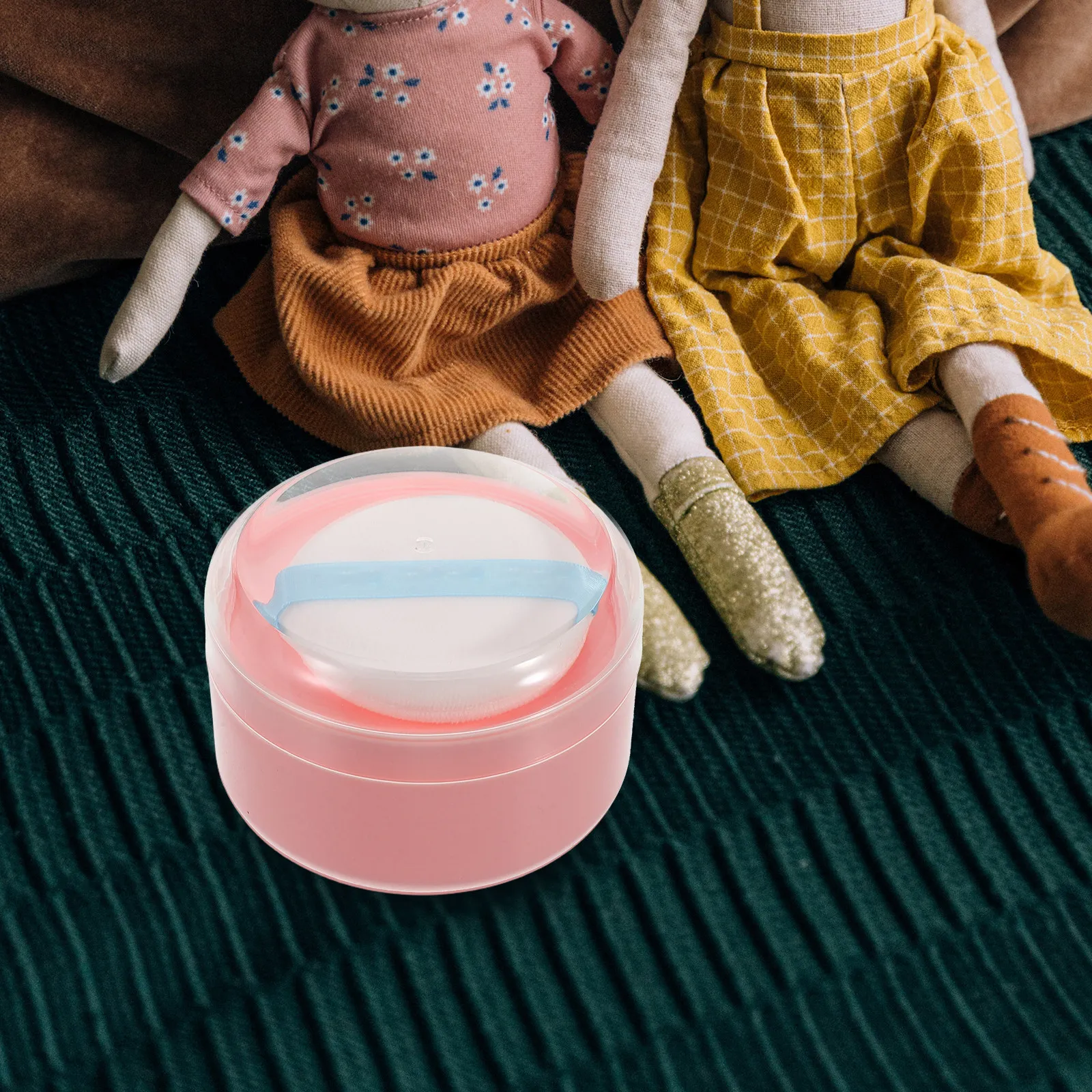 2Pcs Powder Puff Box Portable Lightweight Travel Size Powder Holder Container Body Puff Open Close