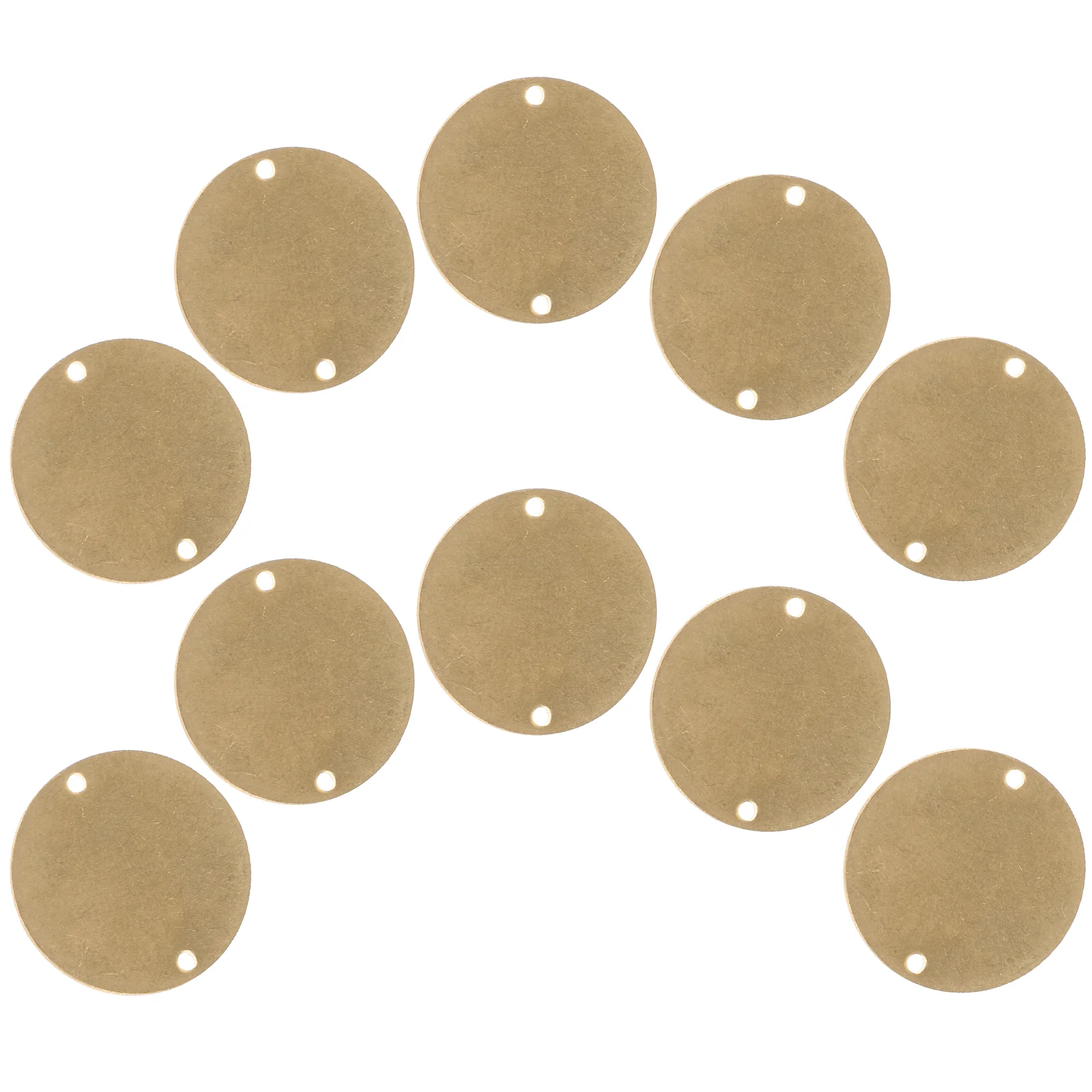 10pcs Round Circle Disc Copper Metal Stamping Blank Engraving Tag Blank Stamping Tags for DIY Engraving (Golden)