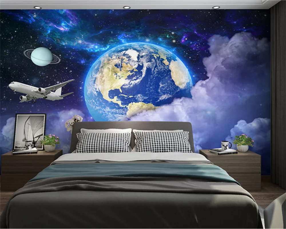 

beibehang Customized Astronaut Bedroom Planet Modern papier peint Fashion Living Room Decorative Painting Background Wallpaper