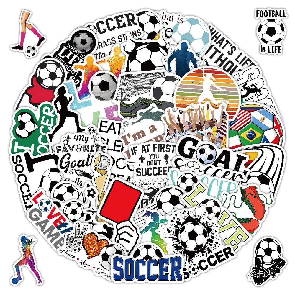 

52Pcs Football Soccer Stickers Sports Theme Decorative Decals Sticker Story Store