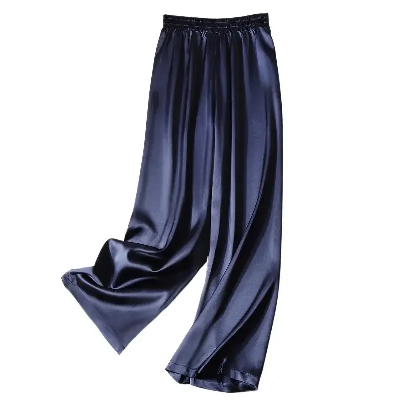

casual pantalones aesthetic plus size Women Trousers Spring Satin Imitation Silk Soft long Pants pants y2k S164
