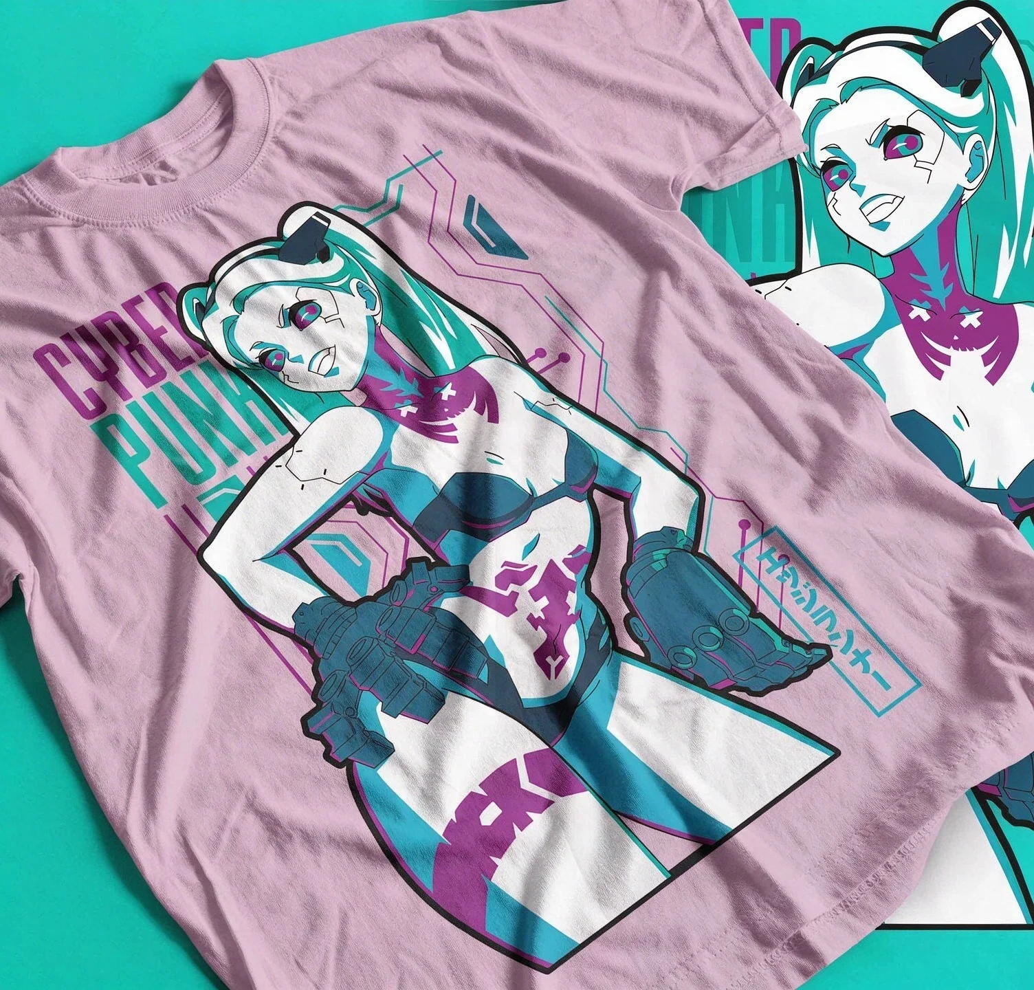 Cyberpunk Edgerunners Rebecca Anime Graphic T-shirt Cyber Y2K Unisex Couple Short Sleeve Tee