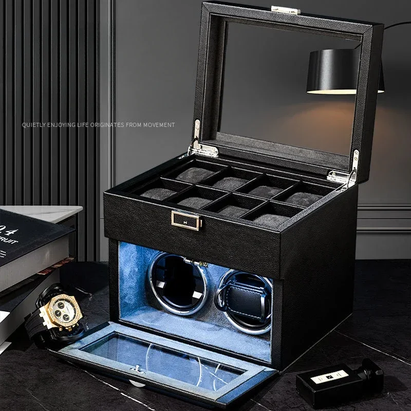 Silent Watch Winder Box Automatic Movement Mechanical Watches Winder Parts for Men Watches Storage Boxes Display Accessories