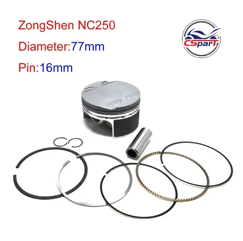 Imagen 2 del producto Pistón NC250 77mm 16mm 4 válvulas 250 250CC Zongshen ZS177MM KAYO T6 BSE J5 xmotos Dirt Pit Bike