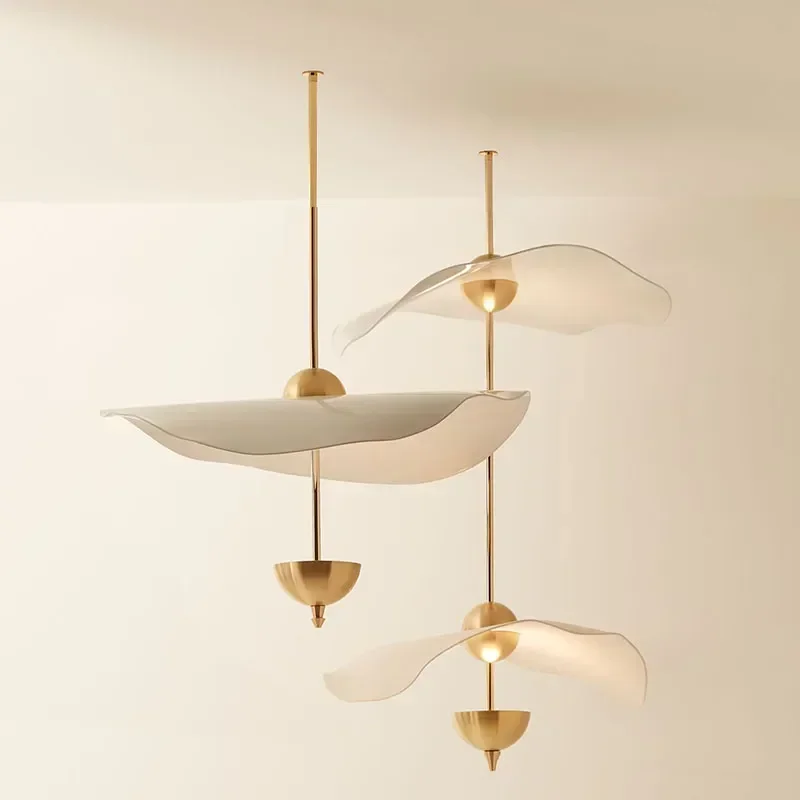 Imagem -02 - Modernas Lâmpadas de Teto Suspensas Led Escadaria Lotus Leaf Pendant Lights Hotel e Shop Chandelier Loft e Room Decor Iluminação Doméstica