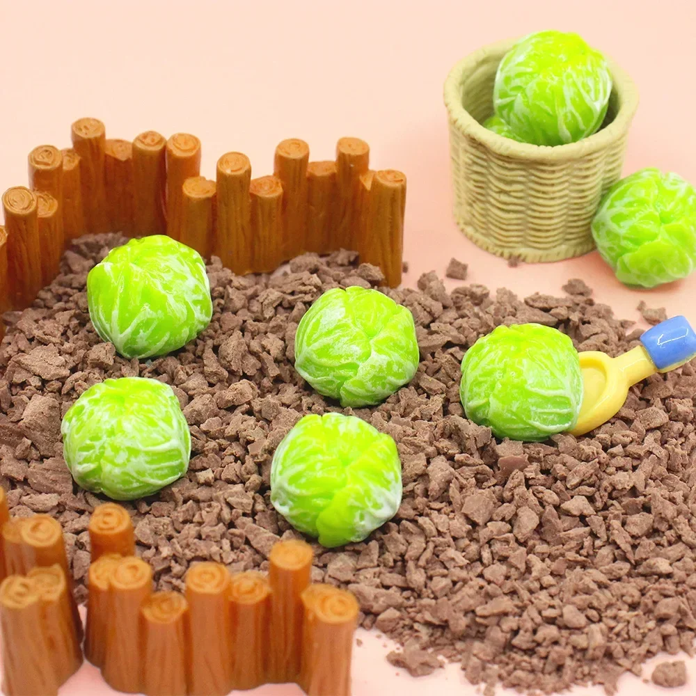 3D Mini Resin Cabbage Miniature Kawaii Accessories Supplies Room Decoration Figure Figurine Deco Parts Flatbacks Diy Dollhouse