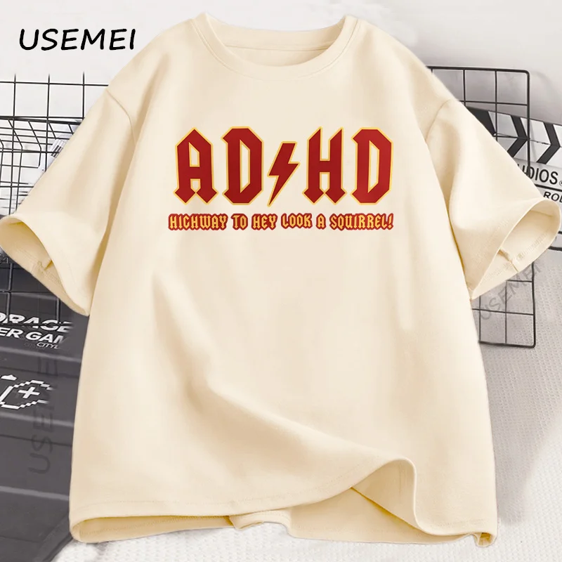 Funny T Shirt ADHD Highway t-shirt heavy metal rock style printed tshirt cotton short sleeve round neck t shirt mens clothes - view 2