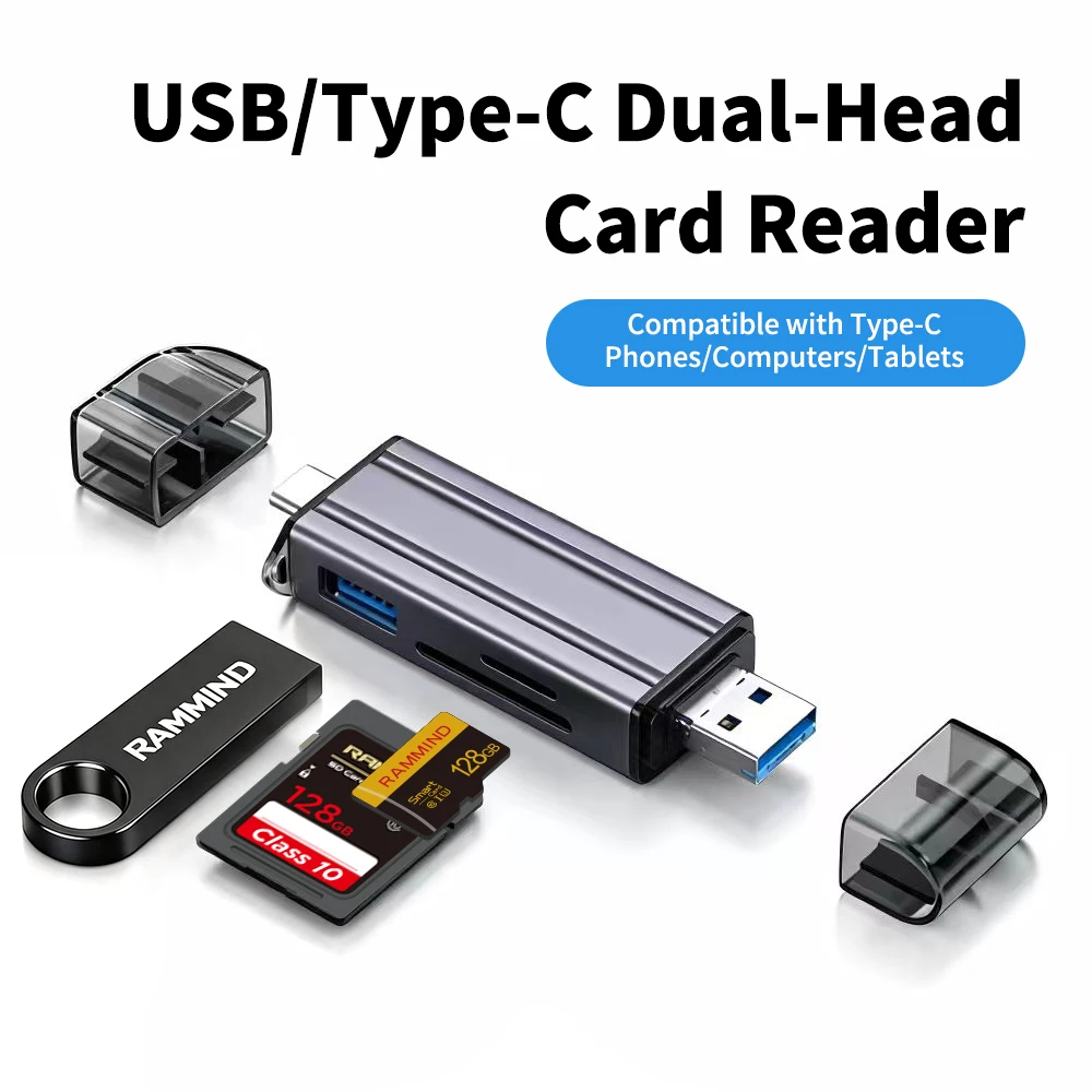 6 In 1 USB 3.0/Micro/TYPE-C OTG Multifunction Card Reader U Disk Tf/Sd Flash Drive Memory Card for Adapter Phone Laptop Compute