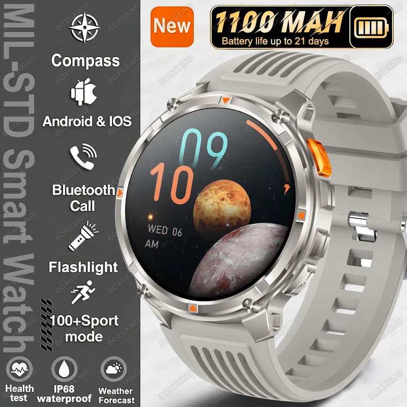 2026 Neue T-Rex 3 Ultra 1100mAh Smartwatch 5ATM Wasserdicht Outdoor-Sport GPS-Tracking Herzfrequenz-Kompass Bluetooth-Anruf Smartwatch