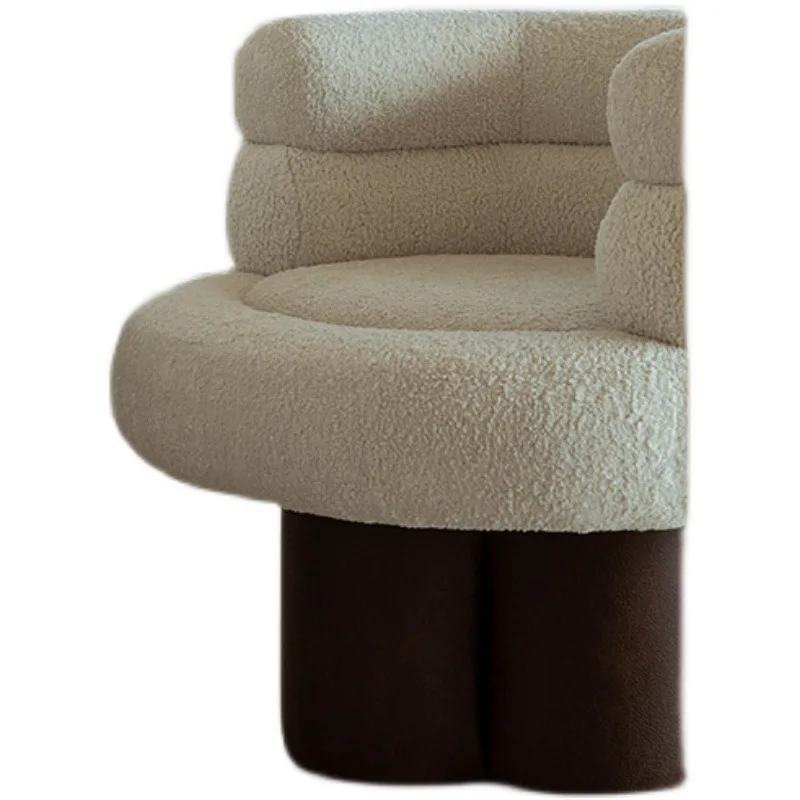 

Nordic small apartment, lamb wool fabric color matching single sofa chair, simple and modern