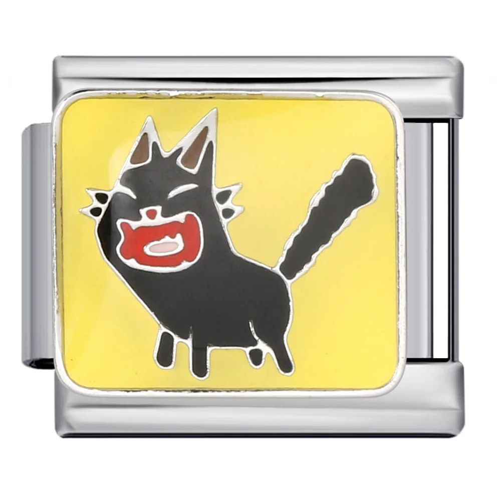 GEMOSA Kawaii Nette Katze Cartoon Italienischen Charme Link Fit 9mm Edelstahl Armband, Die DIY Perlen Mode Frauen Männer schmuck – Detail 3