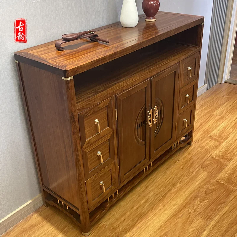 Custom cutlery cabinet narrow modern simple porch high cabinet Wujin solid wood storage hall shoes cabinet integratedl.