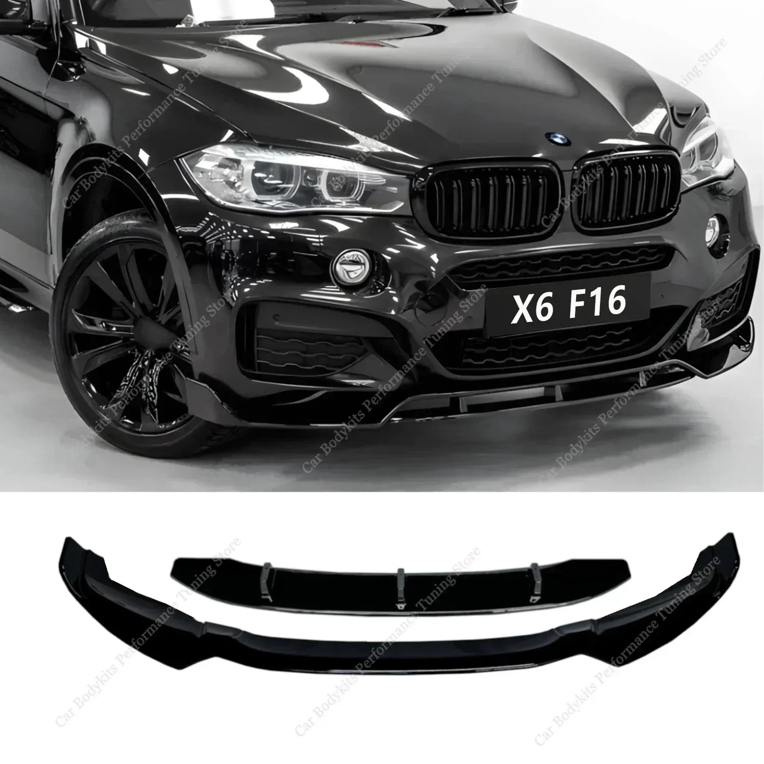 

4Pcs Performance Gloss Front Bumper Splitter Lip Spoiler Diffuser For BMW X6 F16 M Sport M50i M50d 2014-2019 Bodykits Tuning