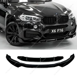 4Pcs Performance Gloss Front Bumper Splitter Lip Spoiler Diffuser For BMW X6 F16 M Sport M50i M50d 2014-2019 Bodykits Tuning