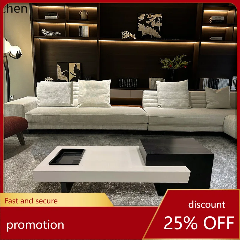 HXL High-End Feel Rock Slab Coffee Table Minimalist Modern Simple Living Room Tea Table Extendable