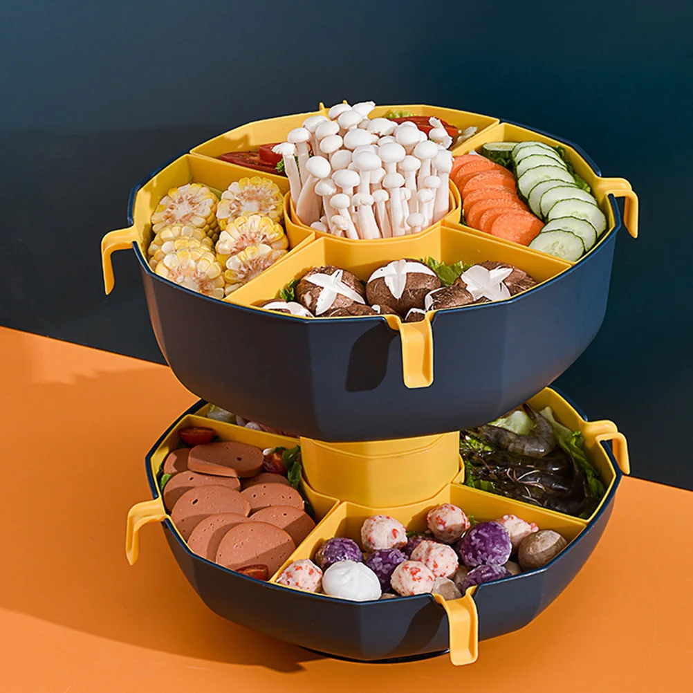 

Multi Grid Plastic Tray Kitchen Party Vegetable Fruit Snack Plate H detachable design long lasting home picnic restaurant hot