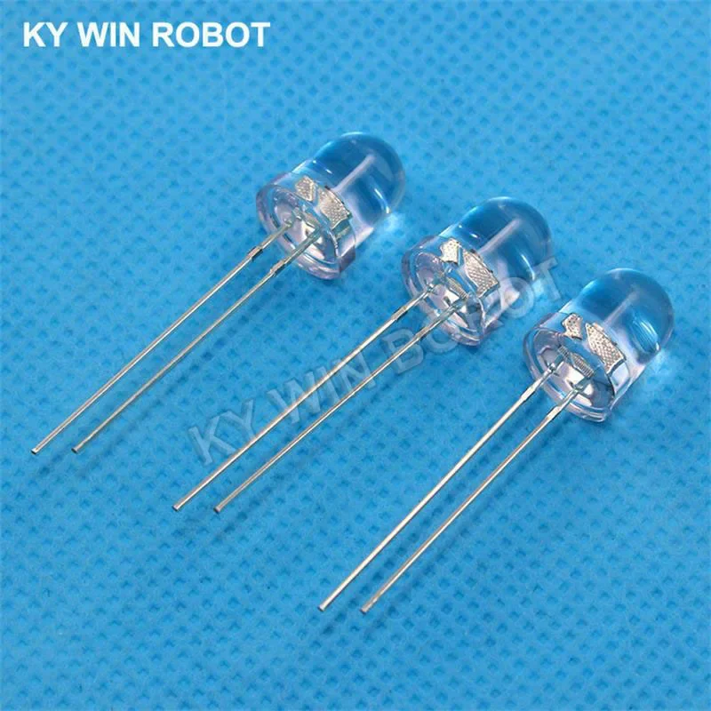 10pcs/lot F8 8mm Fast/Slow RGB Flash Red Green Blue Rainbow Multi Color Light Emitting Diode Round LED Full Color DIY Kit