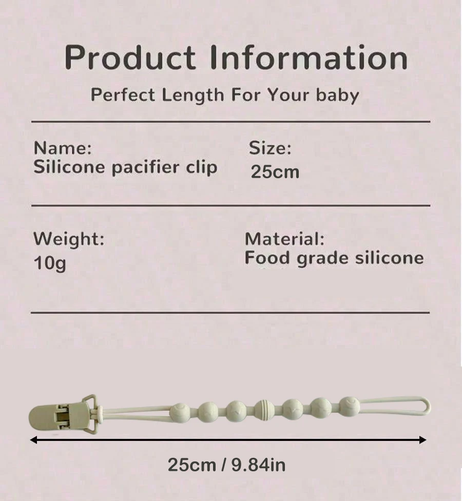 Baby Pacifier Clips Integrated silicone baby pacifier chain Teether Teething Toys Dummy Clip Holder Chain Clip Baby Gift