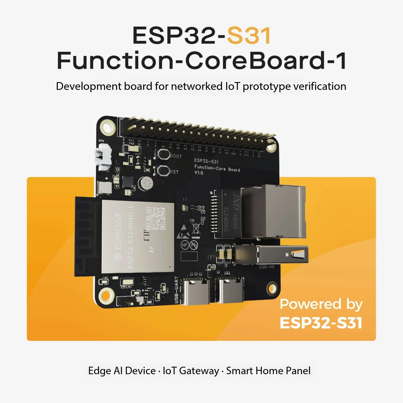 Espressif ESP-Mosaico ESP32-S31-Function-CoreBoard-1 AI Dev Board High-Precision ADC RISC-V Wi-Fi 6 IoT Learning Lab Module