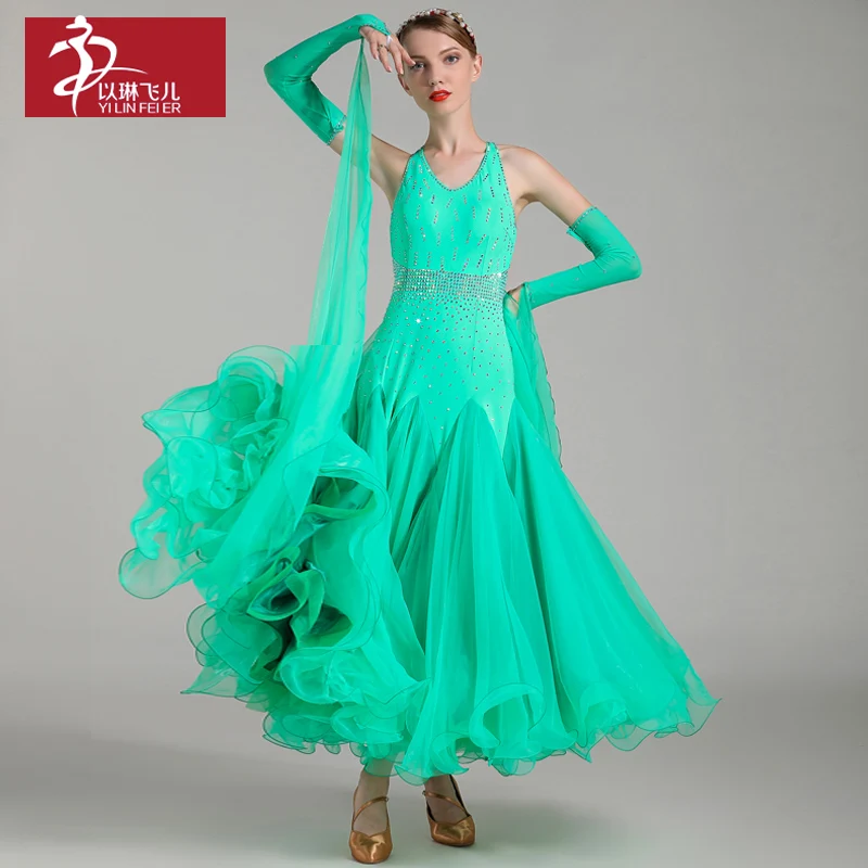 Modern National Standard Fluorescent Series Social Dance Performance Dress Maillot Patinaje Artistico Niña