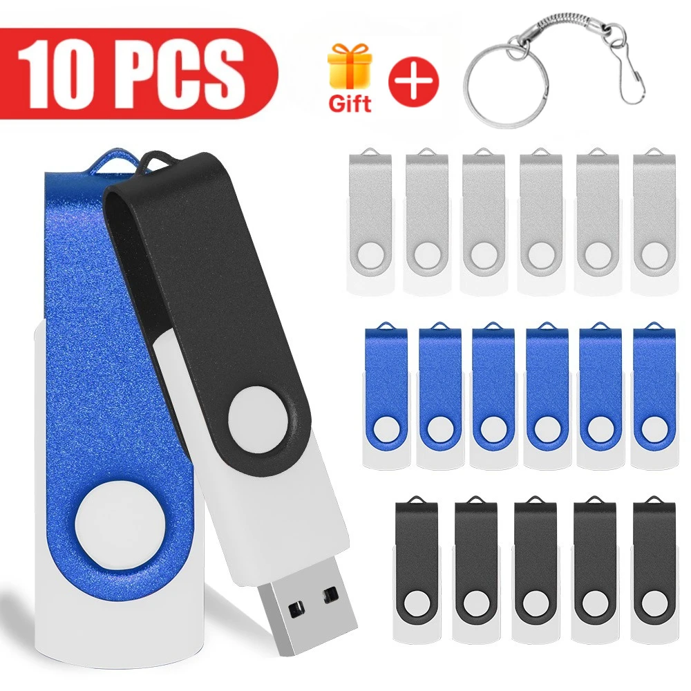 

10pcs/lot USB 2.0 USB Flash Drive Flash Memory Card 32GB Pendrive 64GB USB Stick 4GB 8GB 16GB Memory Stick U Disk Free Logo 1GB