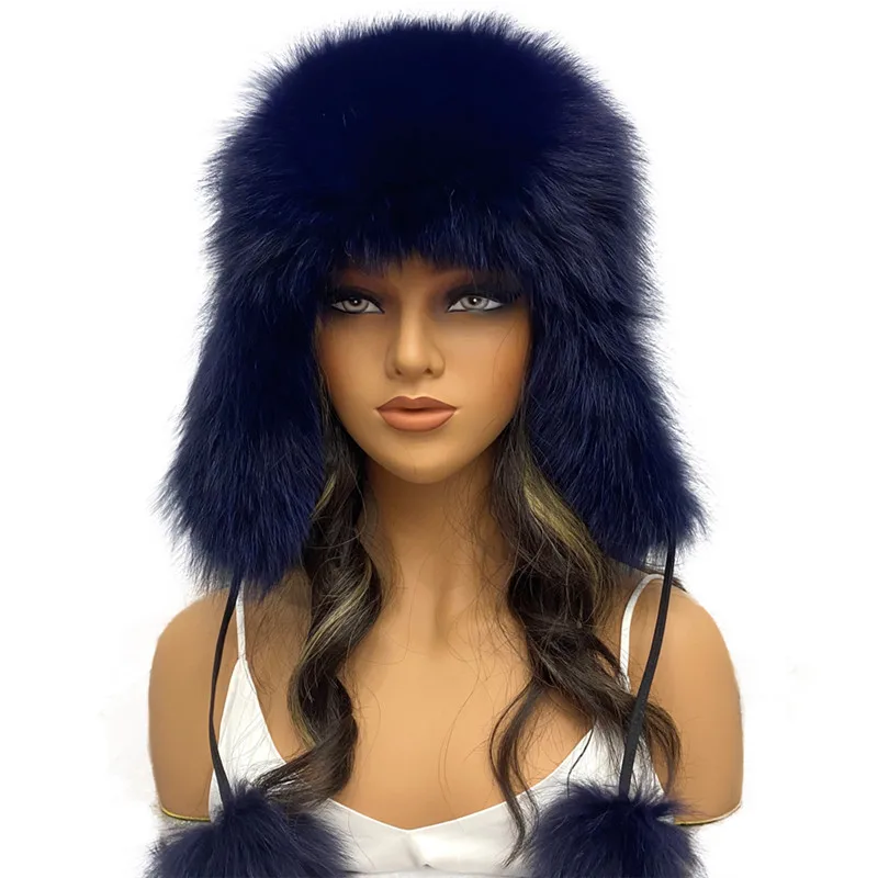 

Fashion Russian Warm Fox Hair Hat Fur Mongolian Hat Classic Beautiful Outdoor Cold Weather Must-Have Cap