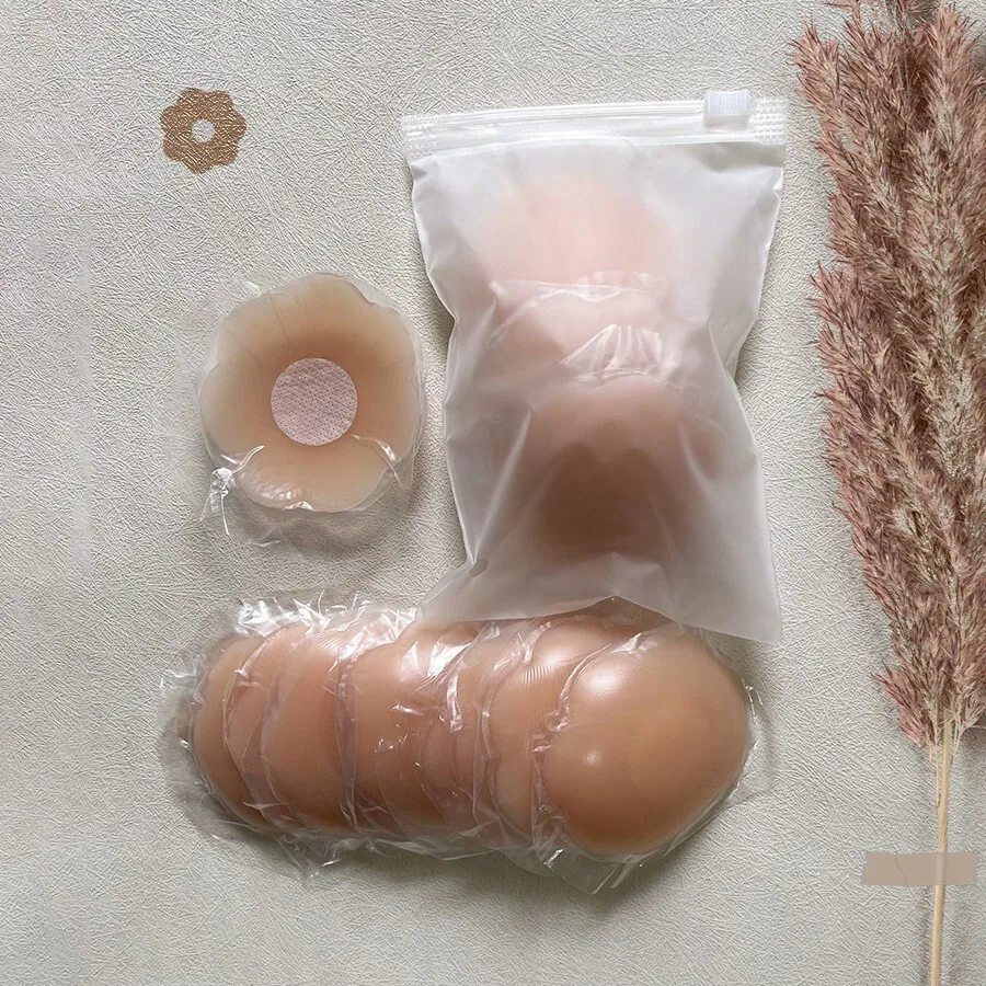 

Невидимые самоклеящиеся накладки на соски, многоразовые силиконовые накладки из полиэтилена без следов, без бретелек, для повседневного ношения