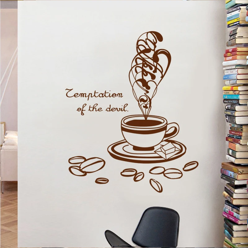 Coffee Shop Sticker Bean Milk tea Decal Cafe Cup Poster Vinyl Art Wall Decor Mural Decoration Break Bread Coffee Glass Decals