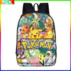 Pikachu Three-piece Student Backpack Schoolbag Pencil Case Pokémon Lunch Bag Large-capacity College Bag Fashion Cute Cartoon New