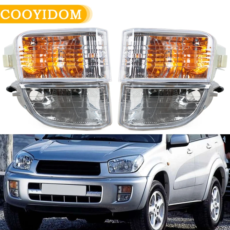 Car Front Bumper Fog Lights For Toyota RAV4 2000 2001 2002 2003 Driving Lamp Turn Signal Foglights Assembly Auto Accessories