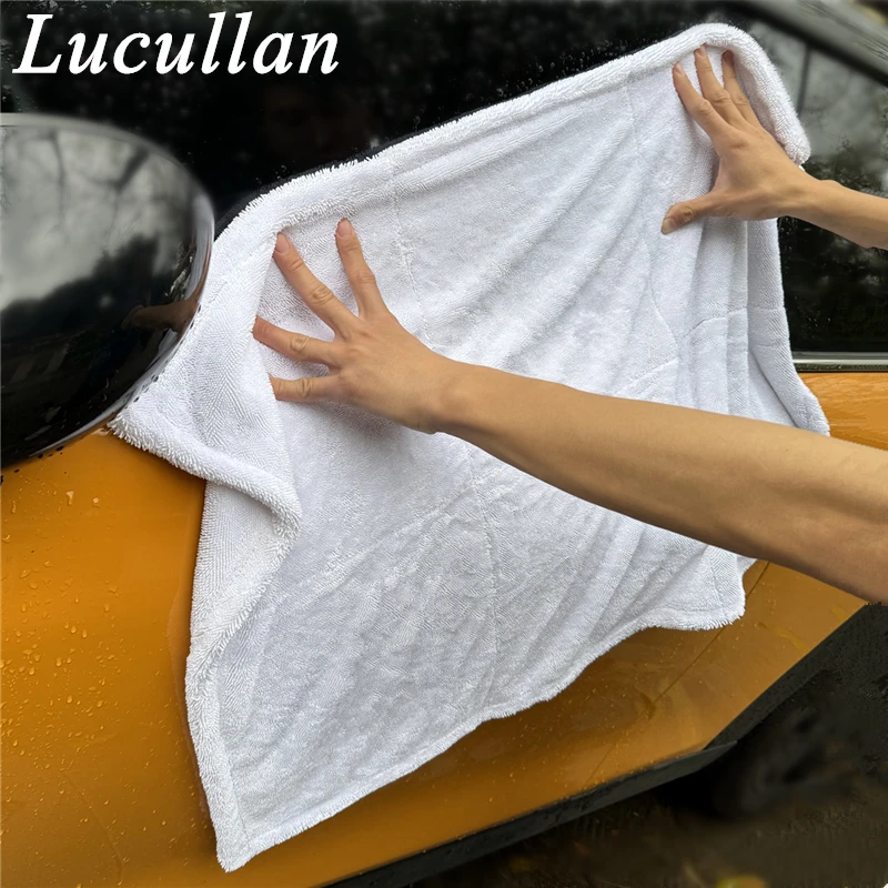 Lucullan 60X90cm 1200GSM Premium  Microfiber Car Cleaning Towel Double-Sided Ultra Absorbent Car Wash Cleaning Cloth