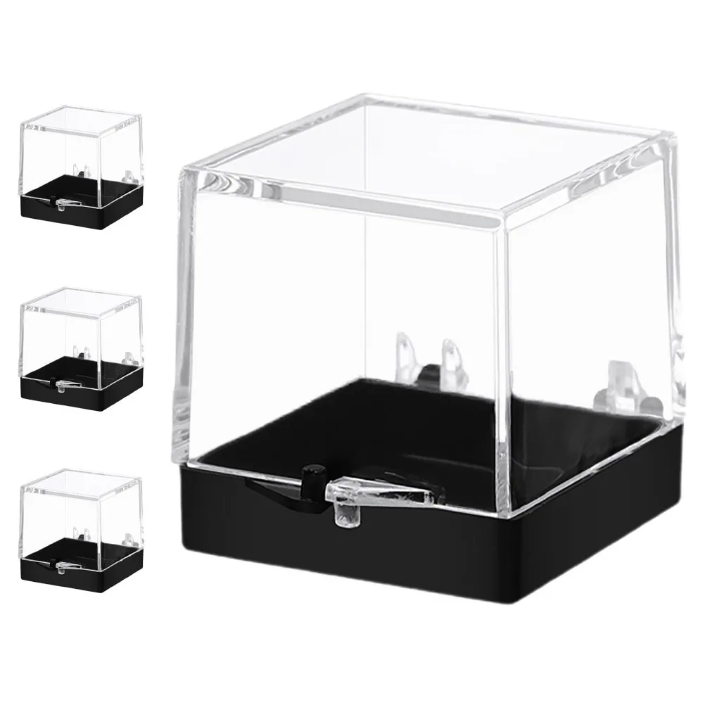 

4Pcs Mineral Specimen Display Box Clear Stone Collection Container Multifunctional Organizing Case for Rocks Gems Storage
