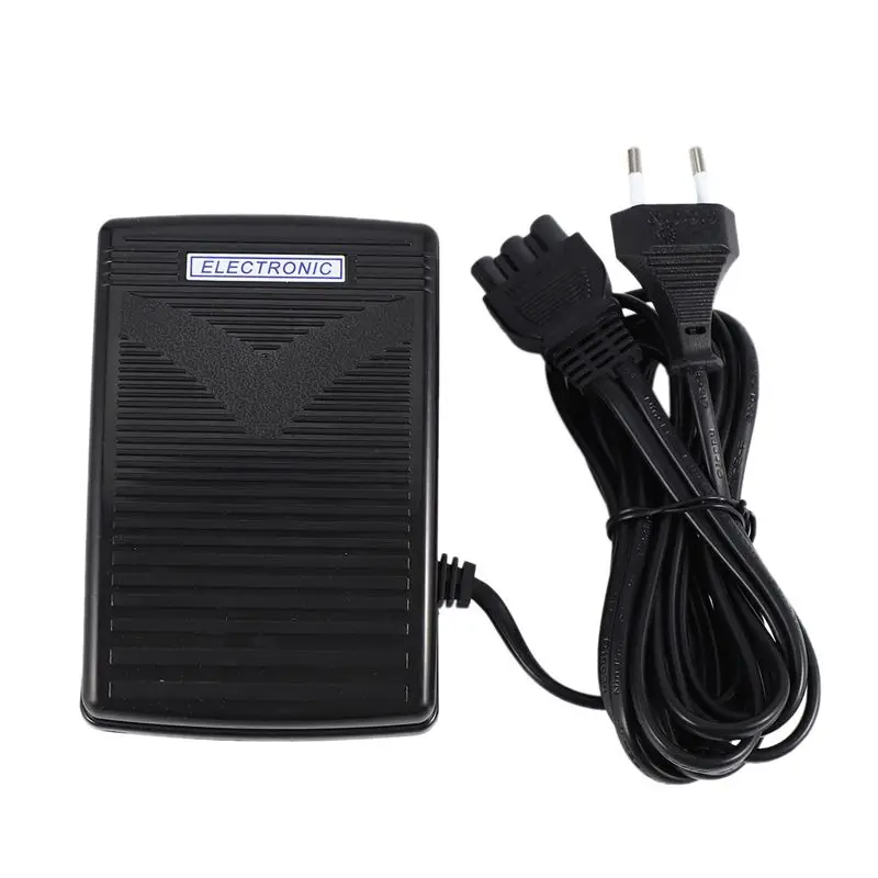 AB33-2X Home Sewing Machine Foot Control Pedal With Power Cord Pedal Control EU Plug 200-240V Black