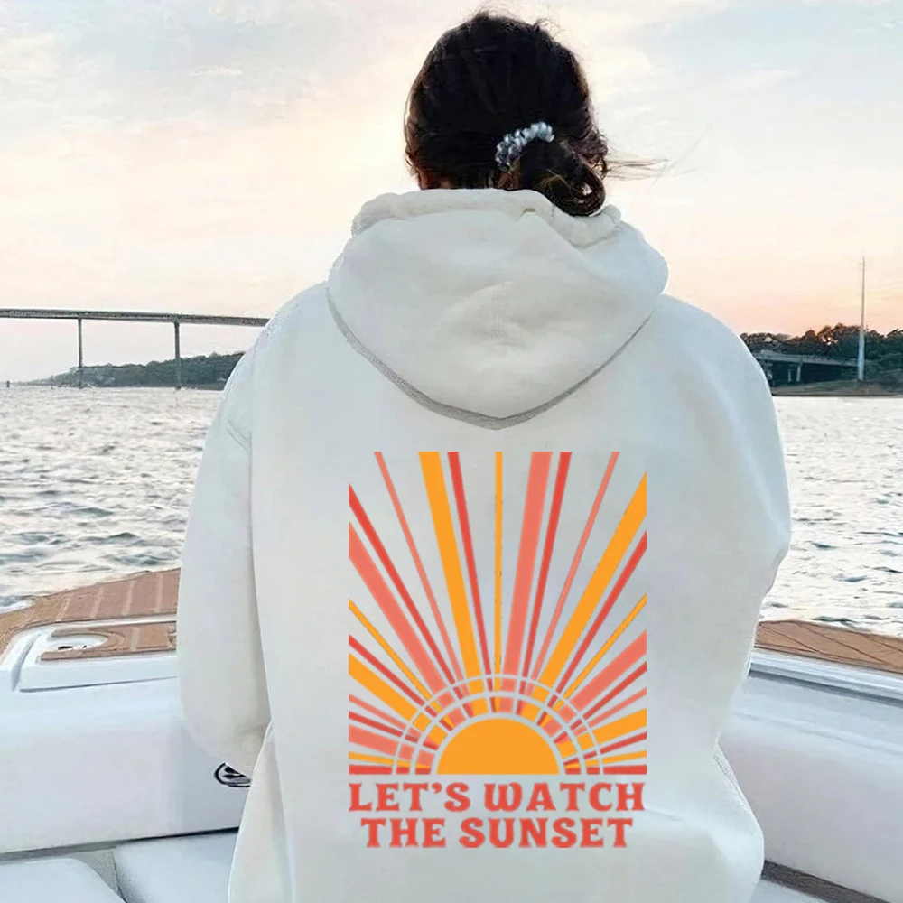 Let\'s Watch The Sunset Hoodie Preppy Hoodie Y2k Hoodie Preppy Clothes Aesthetic Clothes Beach Hoodie Sunset Aesthetic Hoodies