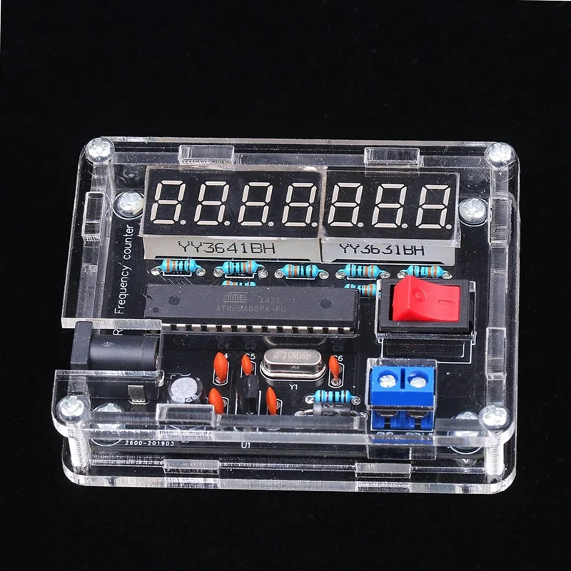 Frequency Meter,10Mhz Frequency Meter DIY Kit Frequency Counter AVR Frequency With Shell Counter 0.000 001Hz Resolution Durable